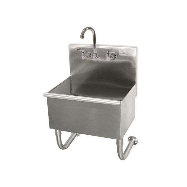 18x17.5 16 Ga. 304 SS Wall Mt Square Corner Service Sink - Faucet Incl
